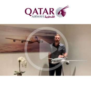 Qatar Airways Testimonial screenshot with airline logo